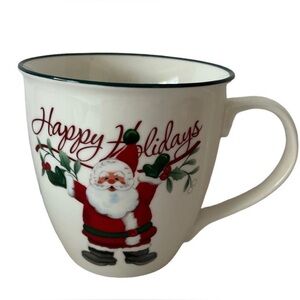 Praltzgraff Winterberry Happy Holidays Large 20 Oz Coffee Mug Christmas Santa